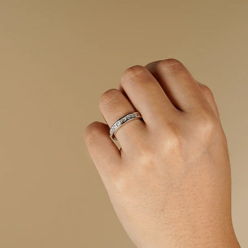 Channel-Set Princess-Cut Moissanite Eternity Wedding Band - 2.48 CT.