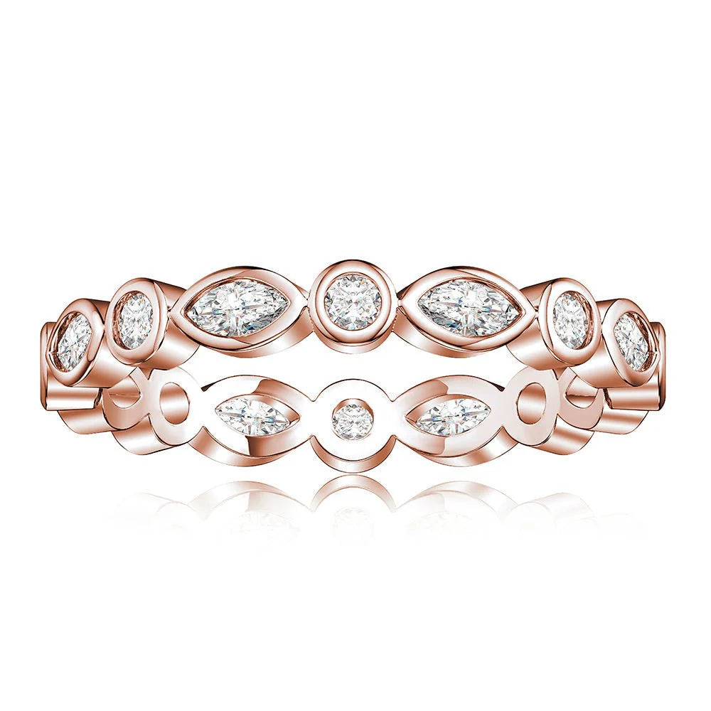 Alternating Cut Moissanite Ring for Women