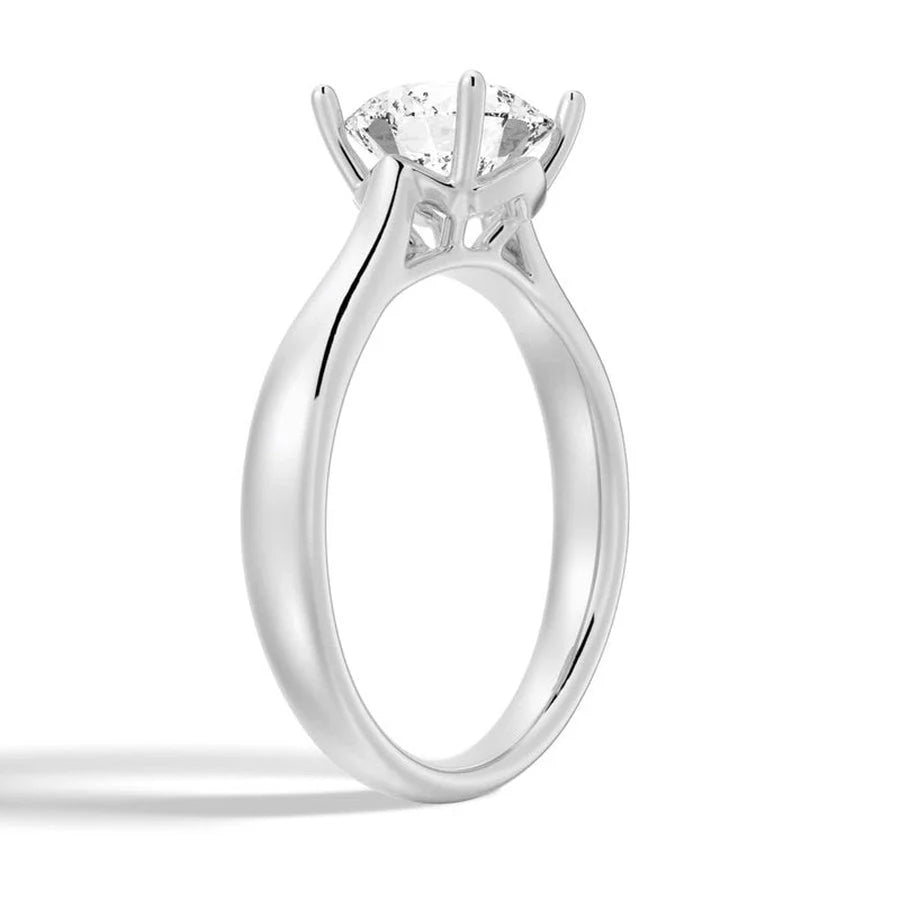 Minimalist Moissanite Engagement Ring in White Gold