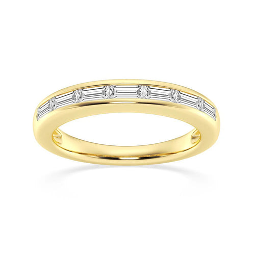 Classic Baguette Moissanite Wedding Band in 14K Yellow Gold