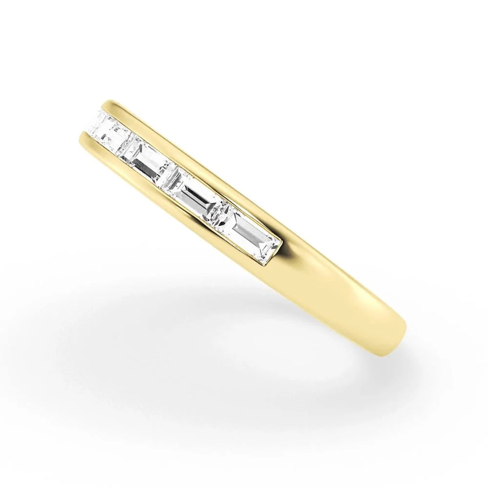 Elegant Moissanite Wedding Ring with Geometric Design