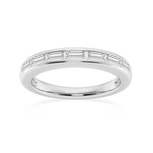 Load image into Gallery viewer, Baguette Cut Moissanite Ring with Channel Setting in White Gold