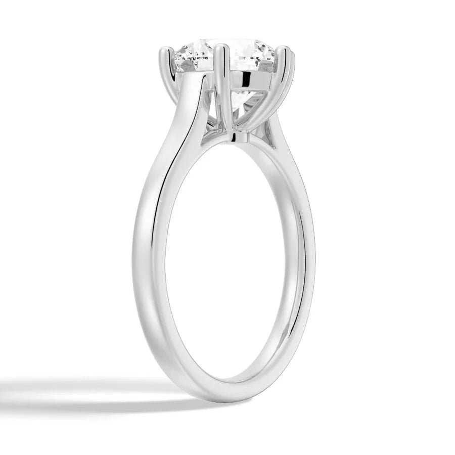 Side View of Cathedral Style Moissanite Ring