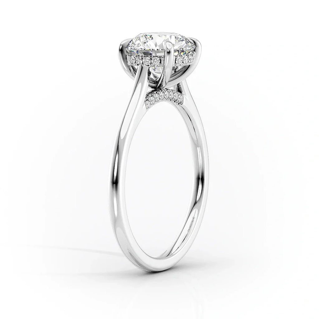 Elegant Hidden Halo Engagement Ring