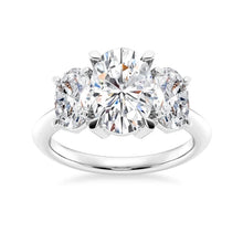 Load image into Gallery viewer, Classic Oval Three Stone Moissanite Engagement Ring