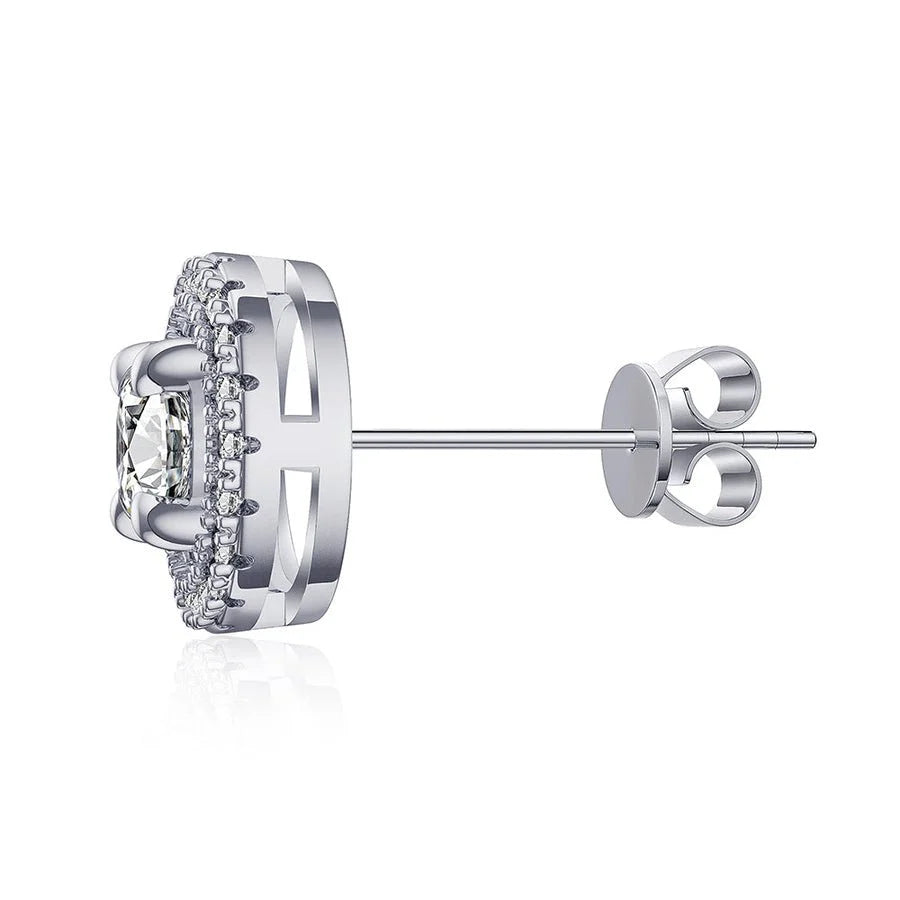 round moissanite earrings 