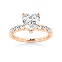 Load image into Gallery viewer, Classic Shared-Prong Heart Moissanite Engagement Ring