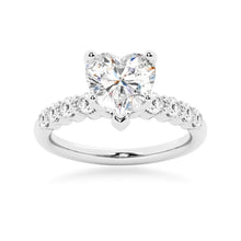 Load image into Gallery viewer, Classic Shared-Prong Heart Moissanite Engagement Ring