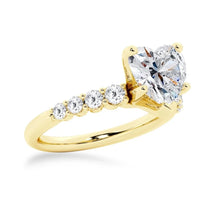 Load image into Gallery viewer, Classic Shared-Prong Heart Moissanite Engagement Ring