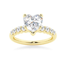 Load image into Gallery viewer, Classic Shared-Prong Heart Moissanite Engagement Ring