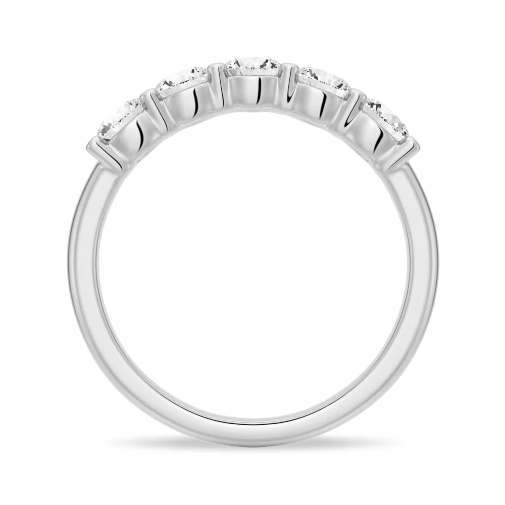 Classic Shared Prong Set Moissanite Ring Wedding Band Stone T.W 2CT- S925 Silver / 10K Gold / 14K Gold / 18K Gold / Platinum