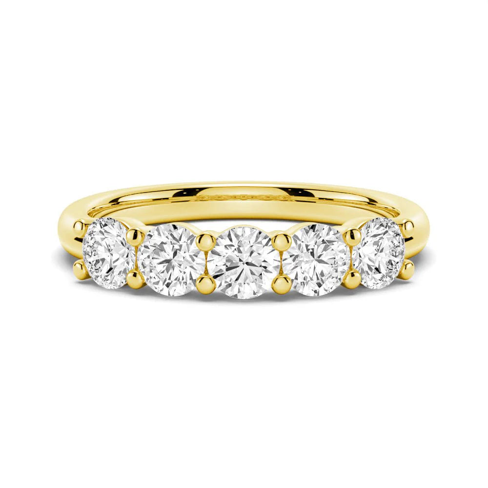 Classic Shared Prong Set Moissanite Ring Wedding Band Stone T.W 2CT- S925 Silver / 10K Gold / 14K Gold / 18K Gold / Platinum