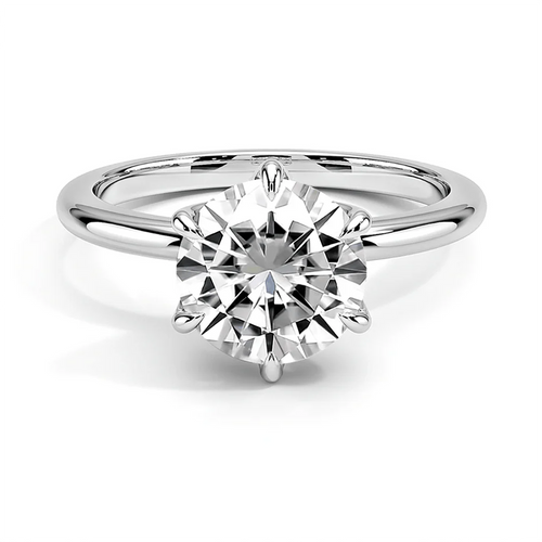 Six-Prong Round Cut Lab-Grown Diamond Ring