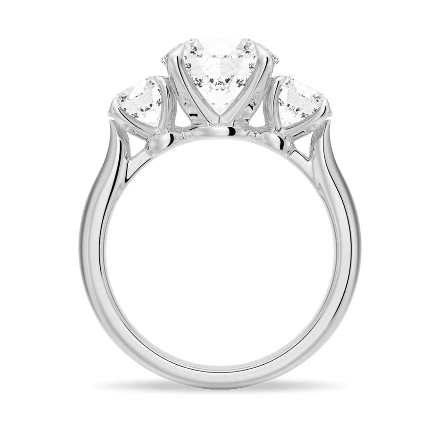 Three-Stone Moissanite Ring Side View