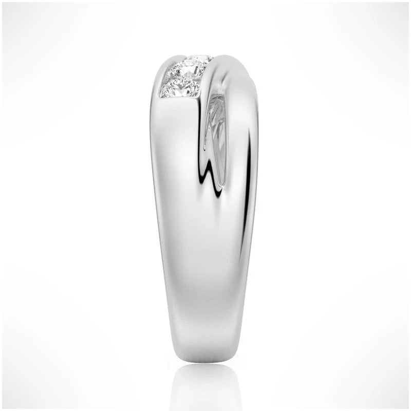 Channel Set Wedding Band in Platinum