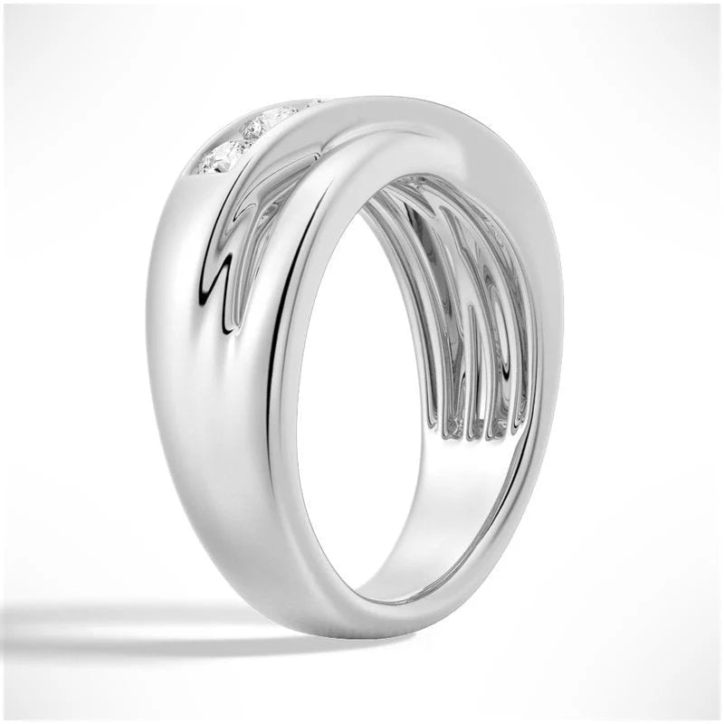 Modern Moissanite Wedding Band