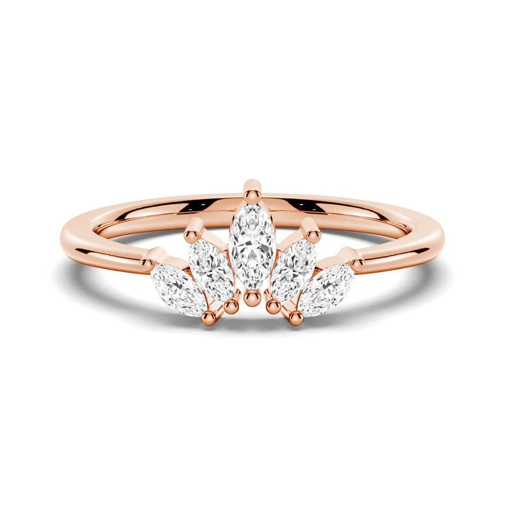Crown Moissanite Band Closeup