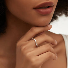 Load image into Gallery viewer, Petite Pave French Moissanite Wedding Band