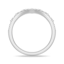 Load image into Gallery viewer, Curved Crown Marquise and Round Moissanite Wedding Band – Regal V-Shaped Eternity Ring