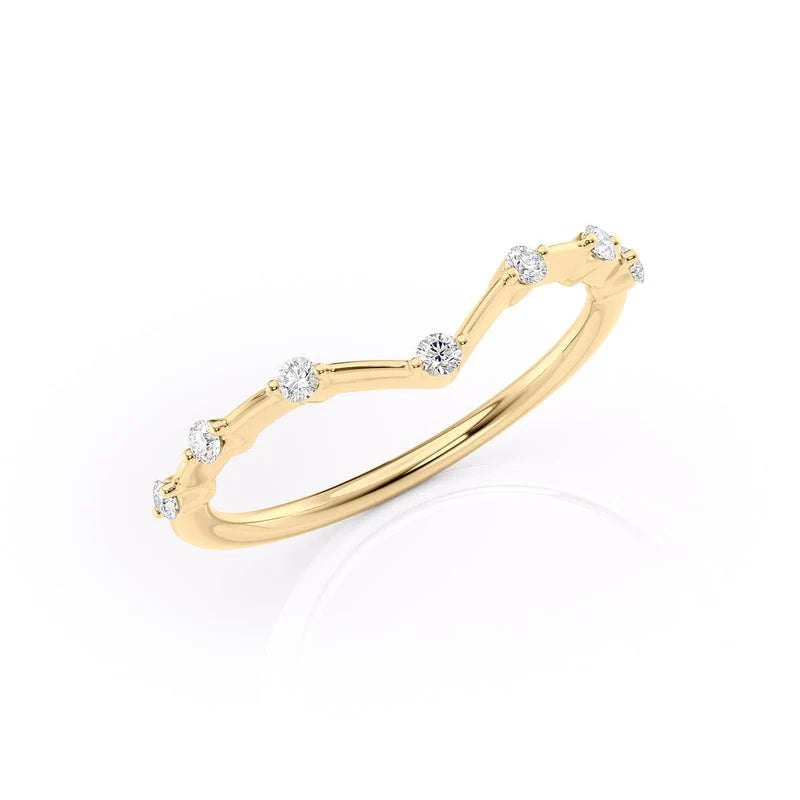 Stackable Curved Ring for Bridal Set