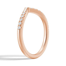 Load image into Gallery viewer, Curved V Moissanite Wedding Band | 925 Silver to 18K Gold, Platinum