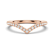 Load image into Gallery viewer, Curved Moissanite Ring in Rose Gold with Solitaire Pairing