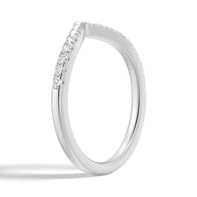 Load image into Gallery viewer, Delicate Moissanite V Shaped Ring on Model’s Finger