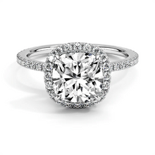Load image into Gallery viewer, Cushion Cut Hidden Halo Engagement Ring