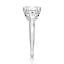 Load image into Gallery viewer, Elegant Cushion Cut Ring with Side Stones