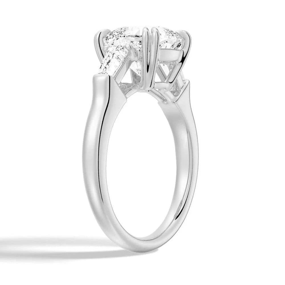 Classic Engagement Ring with Tapered Baguettes