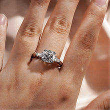 Load image into Gallery viewer, Lab Diamond Engagement Ring with Baguette Sides