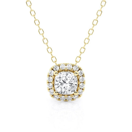 halo moissanite necklace