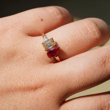 Load image into Gallery viewer, Elegant Dual Stone Moissanite Engagement Ring