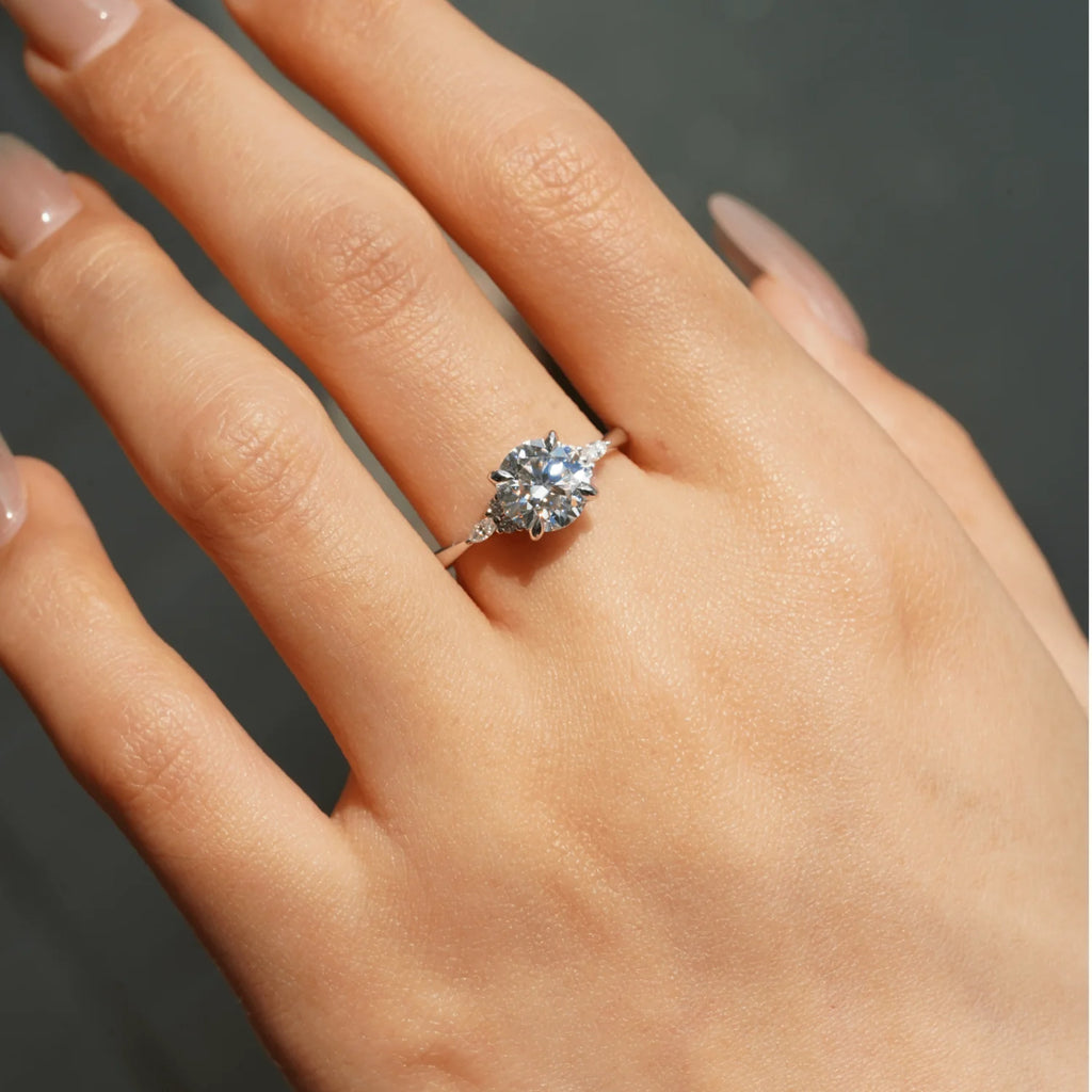 Elegant Moissanite Ring with Gold Band Option