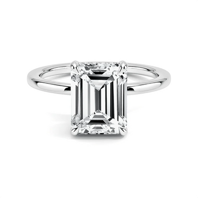 Emerald Cut Lab-Grown Diamond Engagement Ring