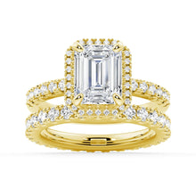 Load image into Gallery viewer, Emerald Cut Moissanite Bridal Set