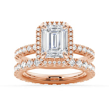 Load image into Gallery viewer, Emerald Cut Moissanite Bridal Set