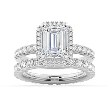 Load image into Gallery viewer, Emerald Cut Moissanite Bridal Set