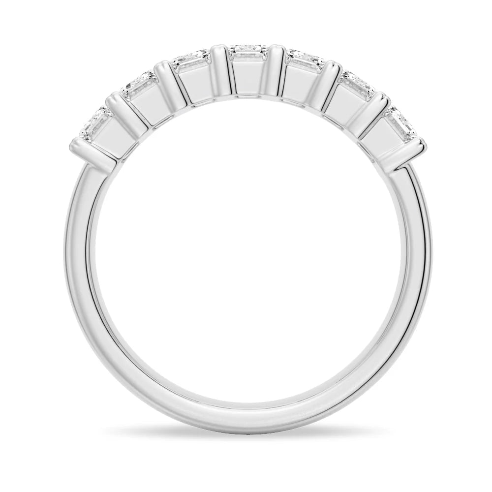 Emerald Cut Moissanite Wedding Band – Eternity Ring in Silver, Gold, or Platinum