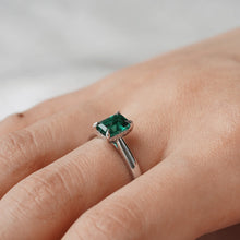 Load image into Gallery viewer, Moissanite Emerald Cut Ring Closeup