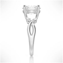 Load image into Gallery viewer, Oval Moissanite Ring with Forest Motif