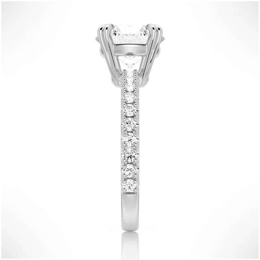 Gothic-Inspired Engagement Ring with Moissanite