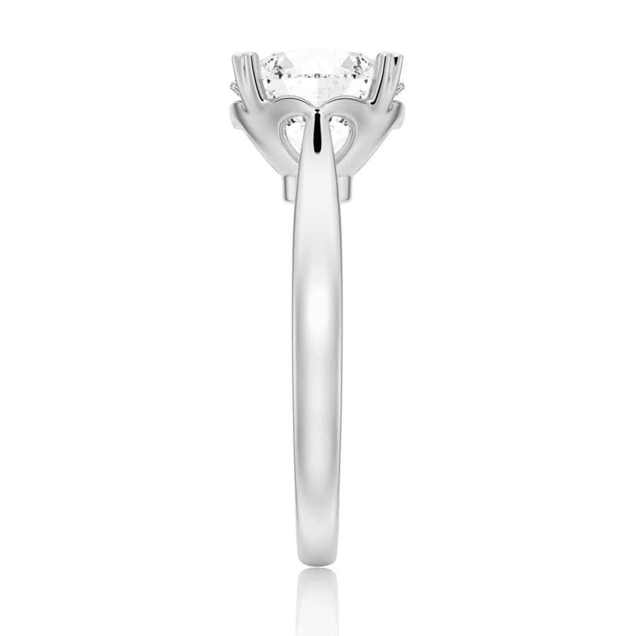 Moissanite Ring with Elegant Minimalist Band
