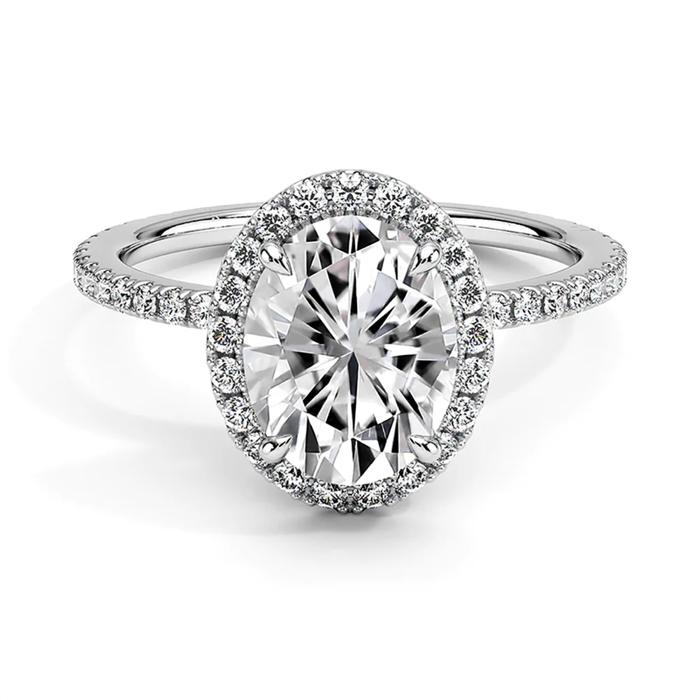 Oval Halo Lab-Grown Diamond Engagement Ring
