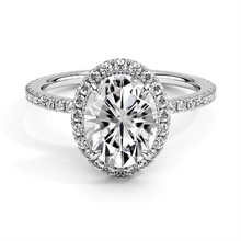 Load image into Gallery viewer, Oval Halo Lab-Grown Diamond Engagement Ring
