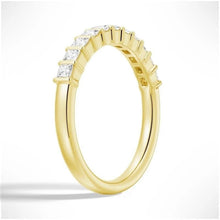 Load image into Gallery viewer, Princess Cut Moissanite Wedding Band – Half Eternity Ring in Gold or Silver