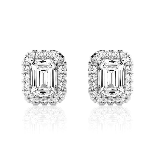 emerald cut moissanite earrings  