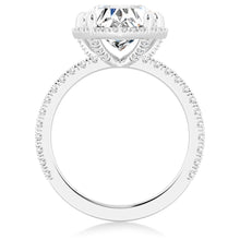 Load image into Gallery viewer, Halo Half Eternity Heart Shaped Moissanite Engagement Ring