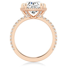 Load image into Gallery viewer, Halo Half Eternity Heart Shaped Moissanite Engagement Ring