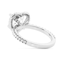 Load image into Gallery viewer, Halo Half Eternity Heart Shaped Moissanite Engagement Ring